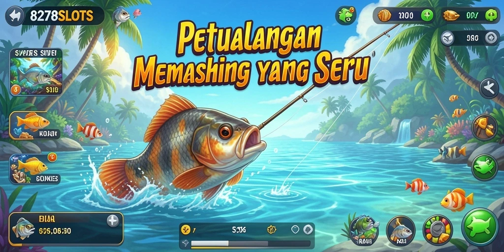 Tampilan gameplay seru di 8278SLOTS dengan aksi memancing yang mendebarkan.
