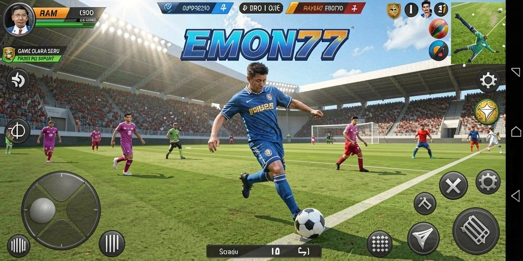 Tampilan gameplay seru dari EMON77 yang memukau.