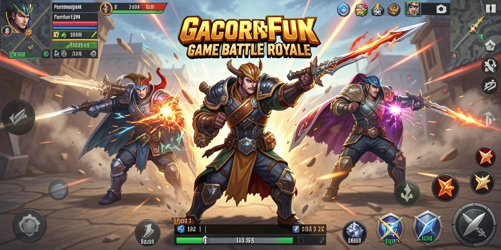 Gameplay GACORFUN yang mendebarkan di arena Battle Royale.