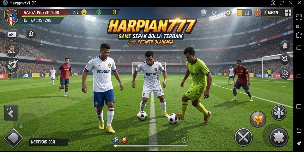 Tampilan gameplay menarik dalam HARAPAN777 dengan aksi sepak bola intens.