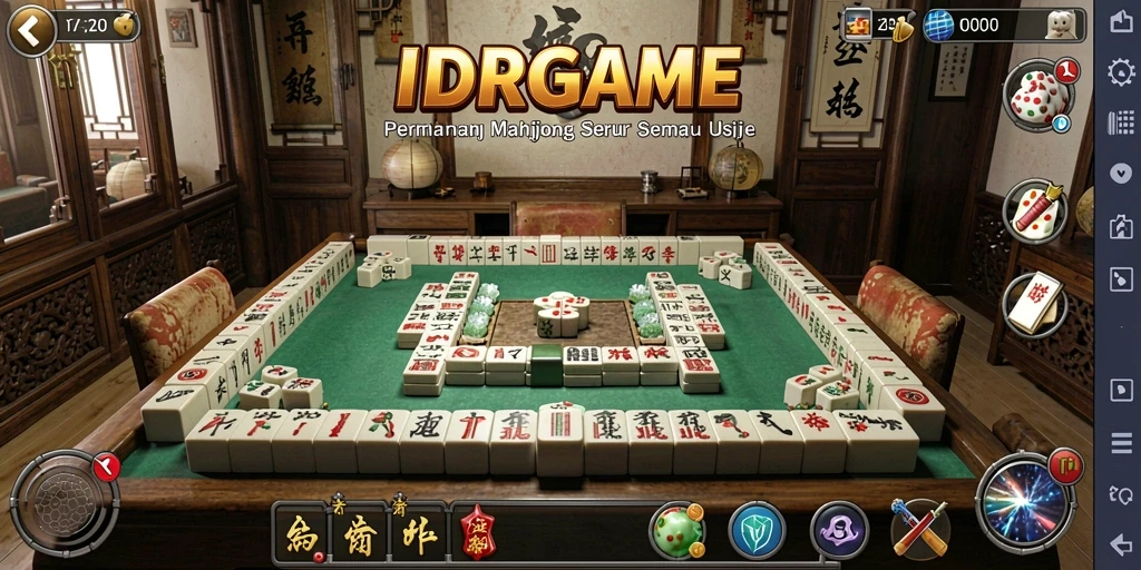 Tampilan utama gameplay Mahjong yang menarik di IDRGAME.