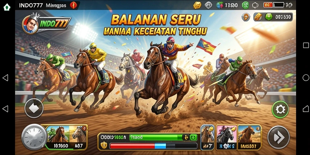 Tampilan gameplay seru di INDO777 dengan balapan yang mendebarkan.