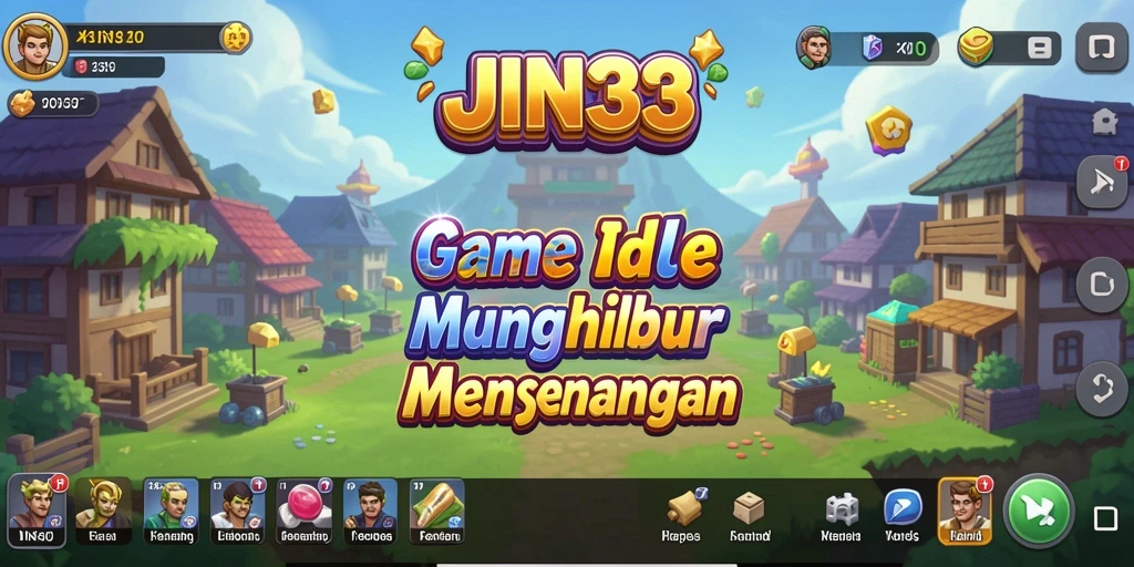 Tampilan utama JIN33 memperlihatkan karakter dan aktivitas Idle yang menarik.