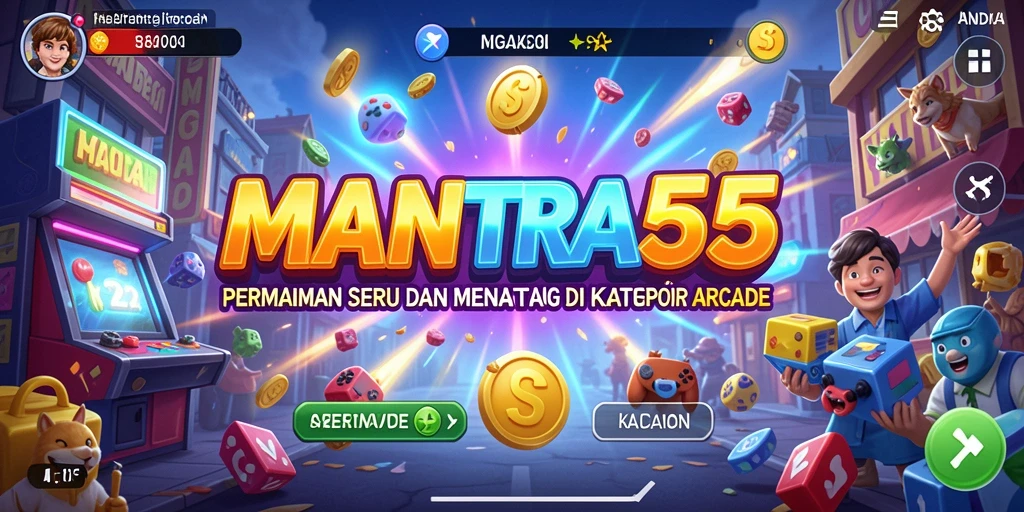 Gameplay seru MANTRA55 di level yang menantang dan penuh warna.