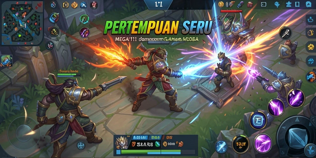Tampilan gameplay menarik dari MEGA111 dengan aksi pertempuran seru.