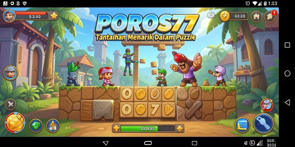 Tampilan gameplay seru dalam POROS77 dengan berbagai puzzle menarik.