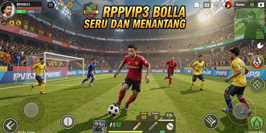 Tampilan gameplay seru di lapangan sepak bola RPVIP3.