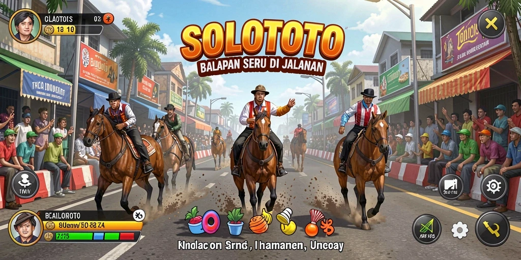 Gameplay balap penuh aksi dalam SOLOTOTO.