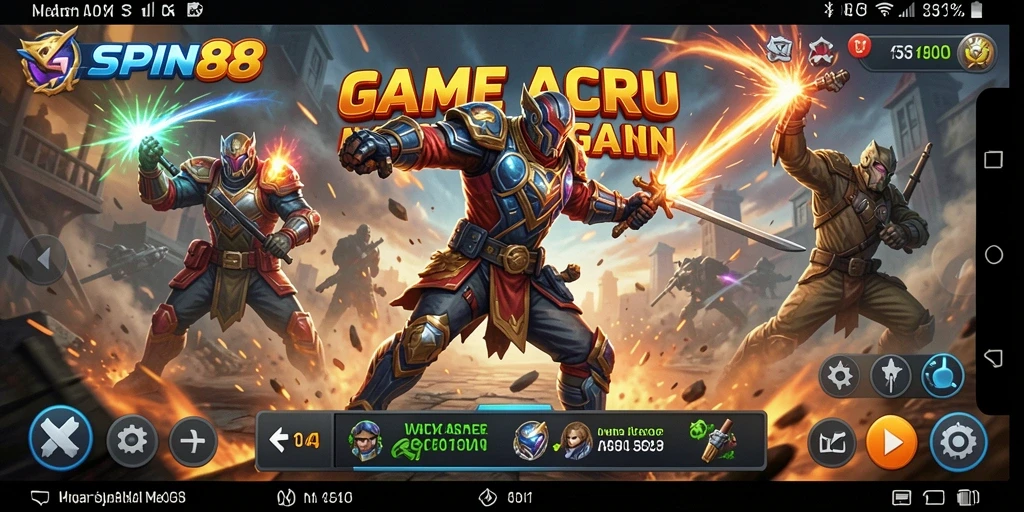 Tampilan gameplay seru yang penuh aksi di SPIN88.