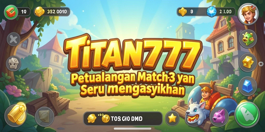 Tampilan gameplay menarik dari TITAN777 yang penuh warna.