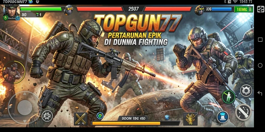 Screenshot menunjukkan aksi pertarungan seru dalam game Fighting.