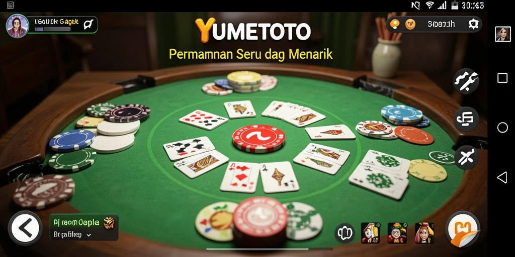 Screenshot YUMETOTO menampilkan gameplay seru Gaple dengan teman-teman.